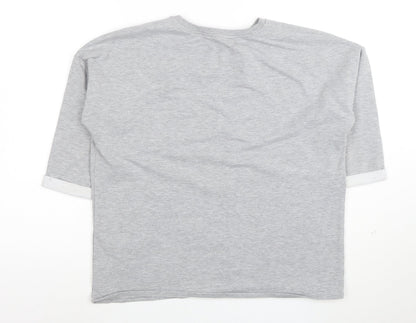 Bonmarche Women's Grey Christmas Dog T-Shirt Size 12 3/4 Sleeve