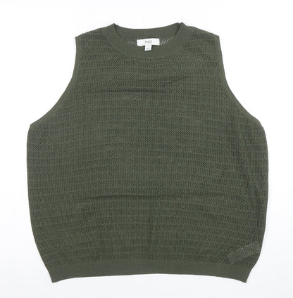 Marks and Spencer Women’s Green Open-Knit Sleeveless Vest Jumper Size L