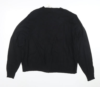 Marks and Spencer Women's Black Size 24 Crew Neck Cardigan