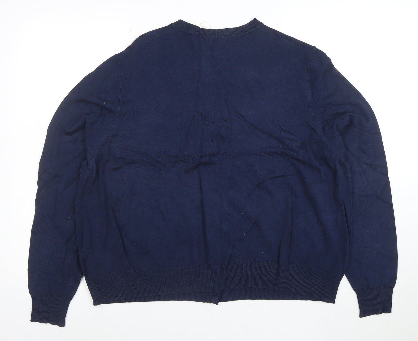 Marks and Spencer Women’s Blue Cotton Blend Crew Neck Cardigan Size 24