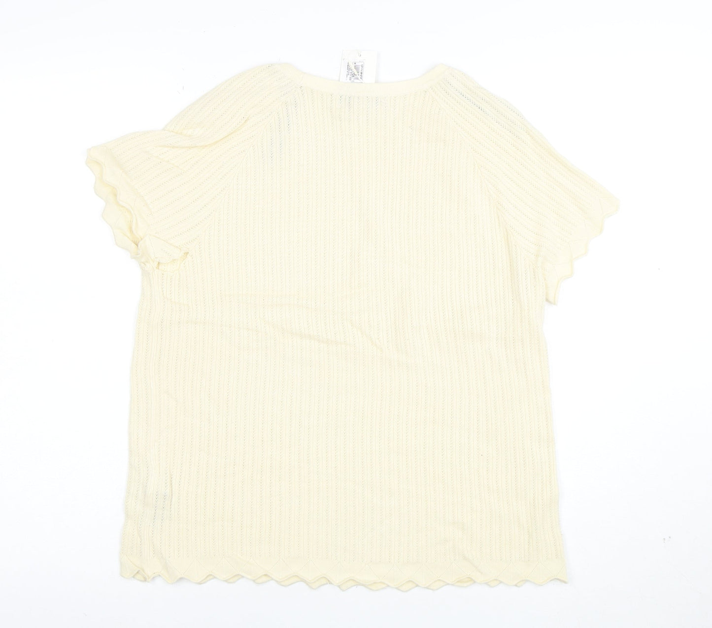 Marks and Spencer Women’s Ivory Knit Short Sleeve T-Shirt L