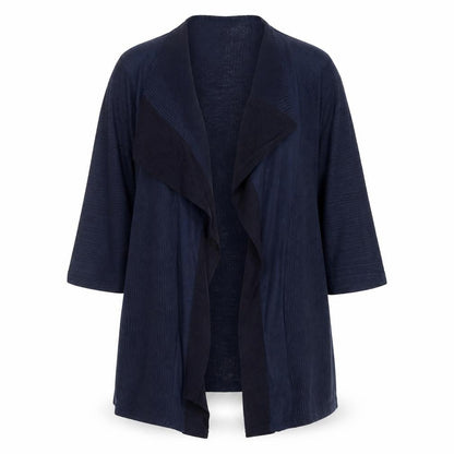Marks & Spencer Per Una Women's Blue Knit 3/4 Sleeve Open Cardigan M
