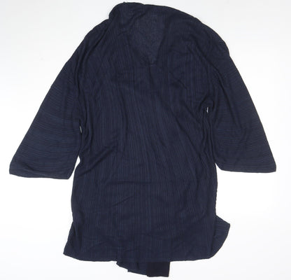 Marks and Spencer Per Una Women's Blue Knit 3/4 Sleeve Open Cardigan M