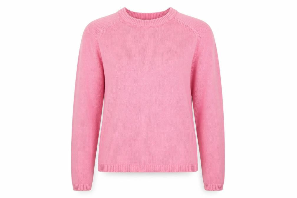 Marks & Spencer Womens Pink XS Crew Neck Cotton Jumper Knitwear