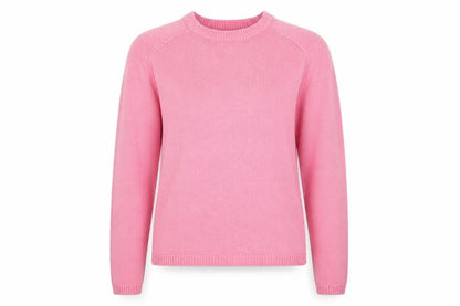 Marks & Spencer Womens Pink XS Crew Neck Cotton Jumper Knitwear