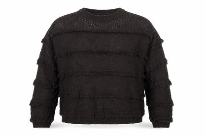 Per Una Women's Brown Mohair Blend Relaxed Open-Knit Jumper M