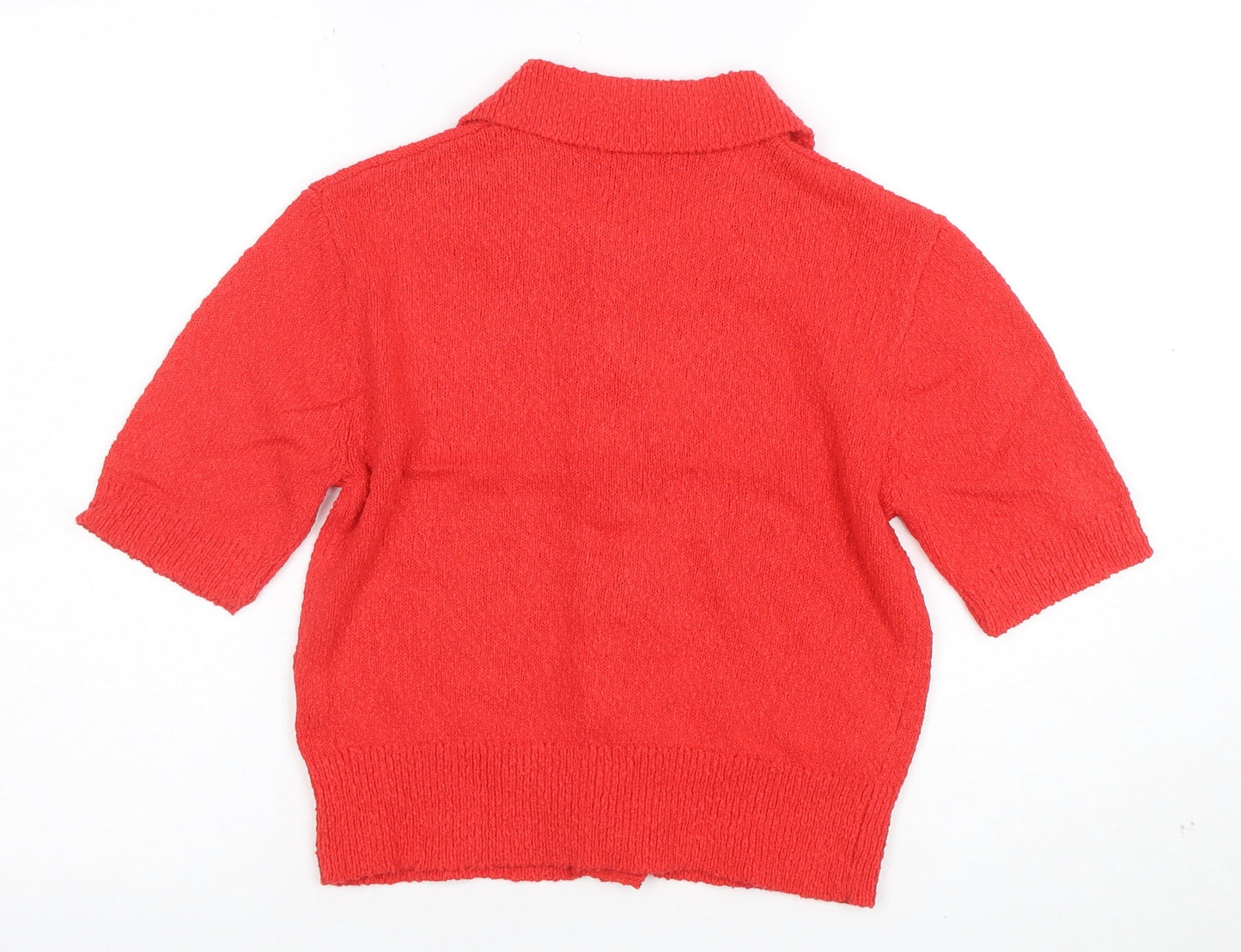 Marks and Spencer Women’s Red Collared Button Cardigan XS