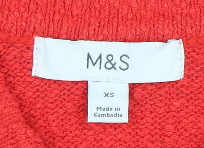 Marks and Spencer Women’s Red Collared Button Cardigan XS
