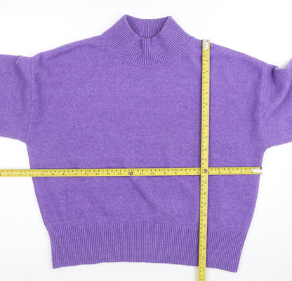 Anders Attelier Women's Purple Mock Neck Wool Blend Jumper S