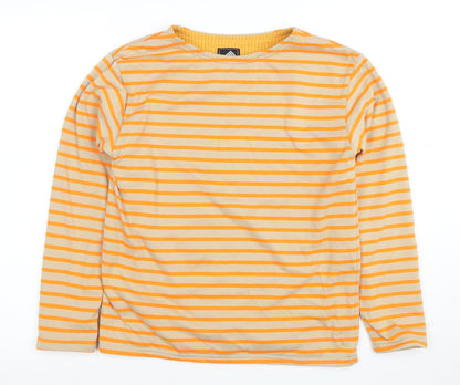 FieldCore Women's Beige Orange Striped Pullover Sweatshirt Size M