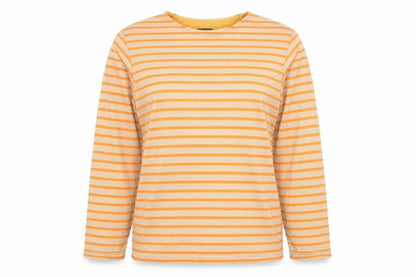 FieldCore Women's Beige Orange Striped Pullover Sweatshirt Size M