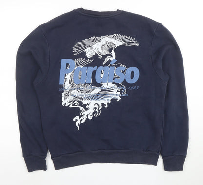 River Island Men's Blue Graphic Print Sweatshirt Size S