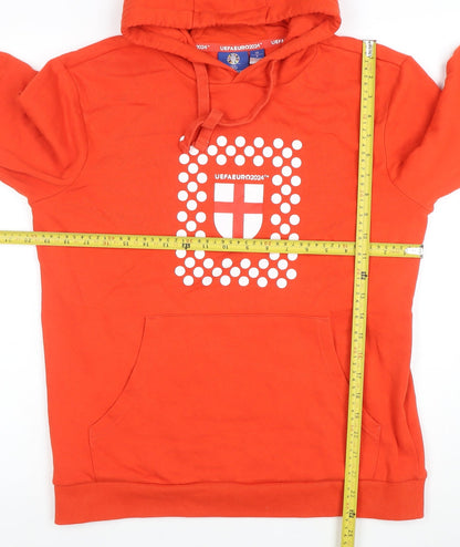 UEFA Euro 2024 England Men's Red Hoodie Small Cotton Blend Pullover