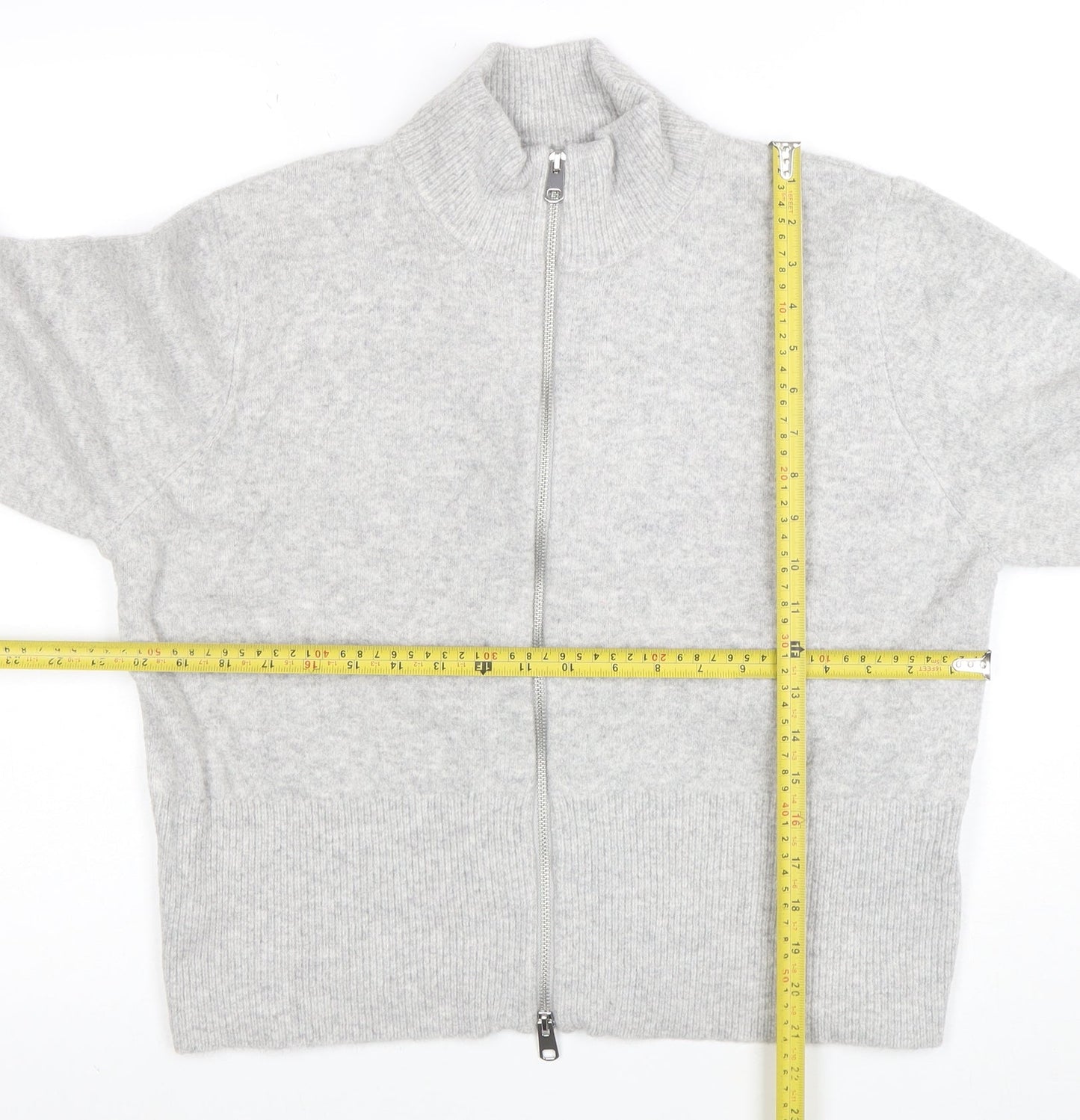 Marks and Spencer Women’s Grey Cashmere Full Zip Jumper L