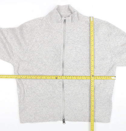 Marks and Spencer Women’s Grey Cashmere Full Zip Jumper L