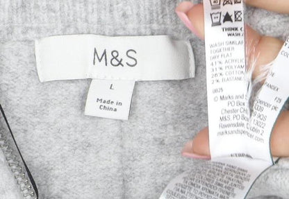 Marks and Spencer Women’s Grey Cashmere Full Zip Jumper L