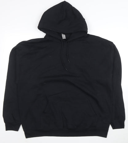 Gildan Men's Black XL Pullover Hoodie Graphic Print Fleece