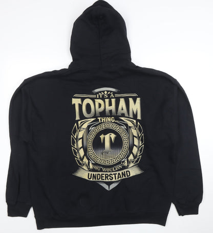 Gildan Men's Black XL Pullover Hoodie Graphic Print Fleece