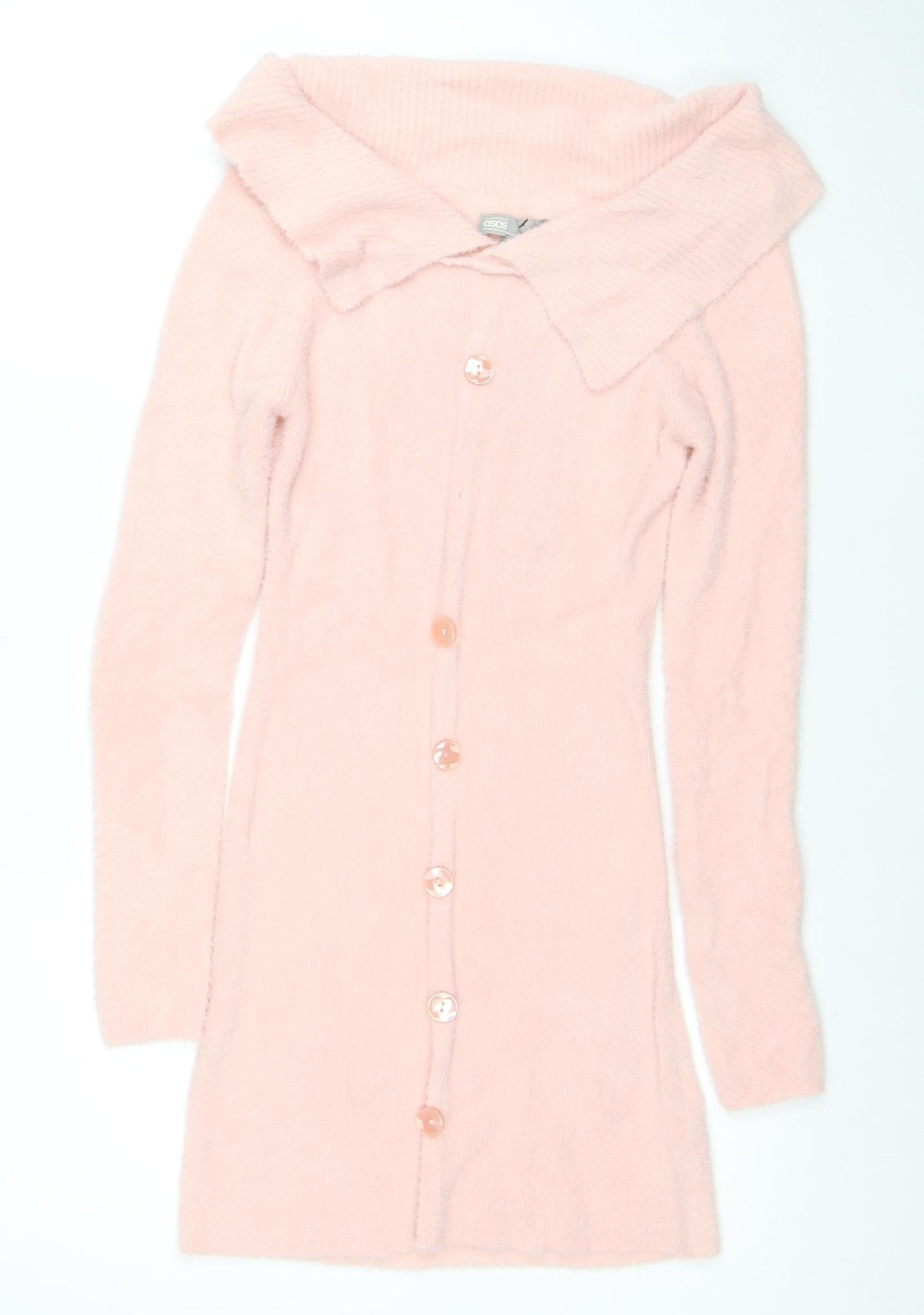 ASOS Women’s Pink Off Shoulder Knit Jumper Dress Size 12