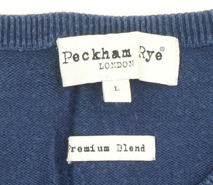 Peckham Rye Women’s Blue Cotton Cashmere Crew Neck Jumper L