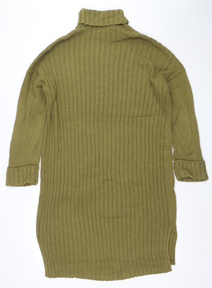 Next Women’s Green Roll Neck Long Sleeve Jumper Dress Size L