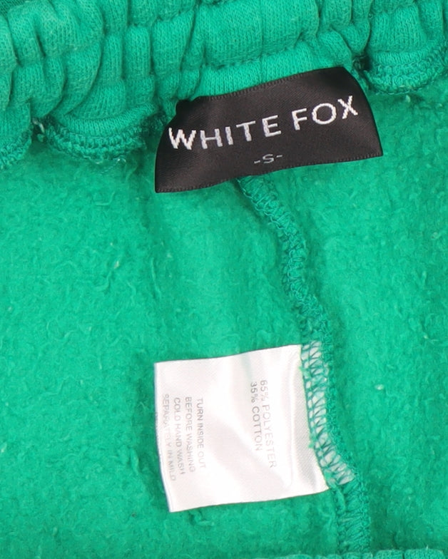White Fox Women Green Jogger Sweatpants Size S Elastic Waist