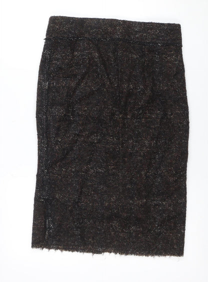 Zara Woman Brown Bouclé Check Chino Shorts Size L