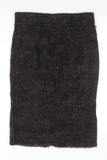 Zara Woman Brown Bouclé Check Chino Shorts Size L