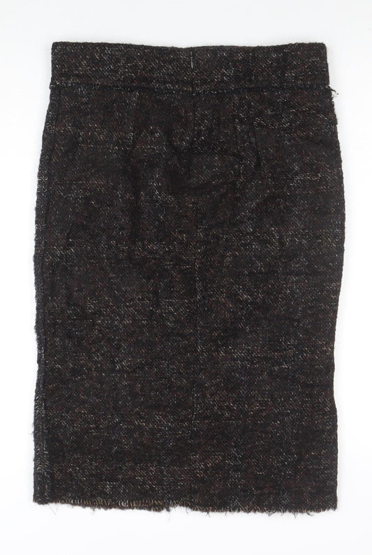 Zara Woman Brown Bouclé Check Chino Shorts Size L
