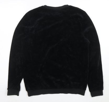 BOSS Womens Black Velour Pullover Sweatshirt Size S