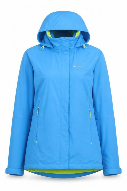 Quechua Women's Blue Waterproof Hooded Jacket XS Outdoor Rain Coat