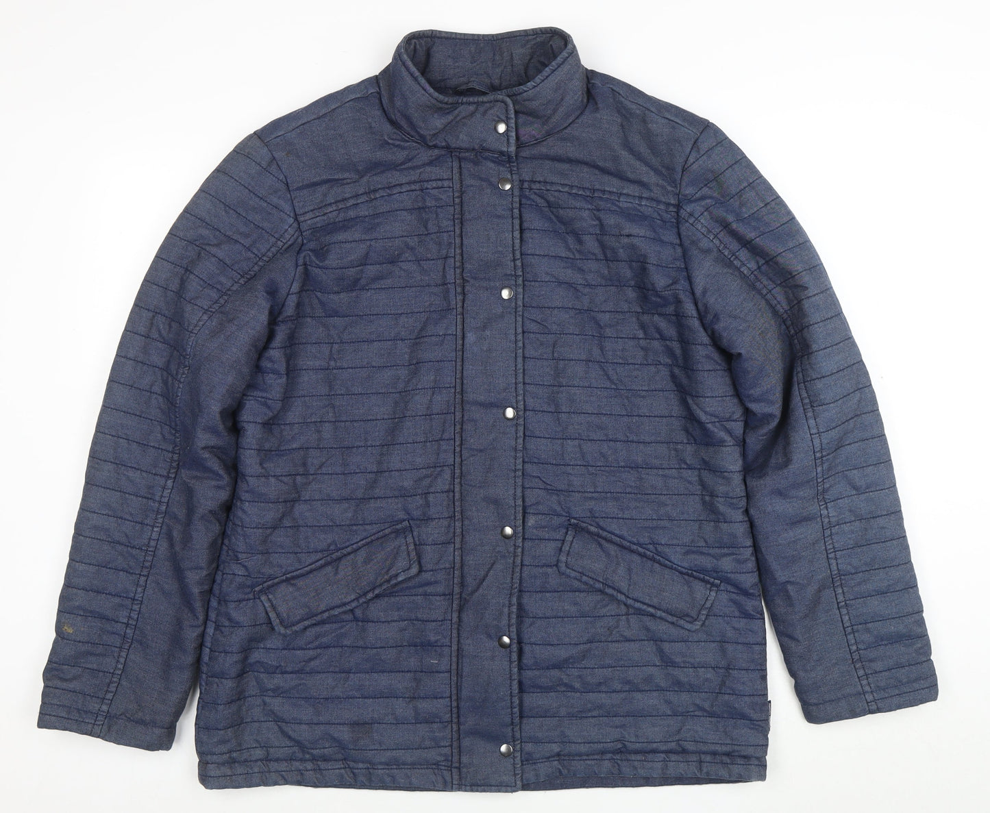 Captain Corolle Women's Blue Quilted Cotton Jacket Size 14