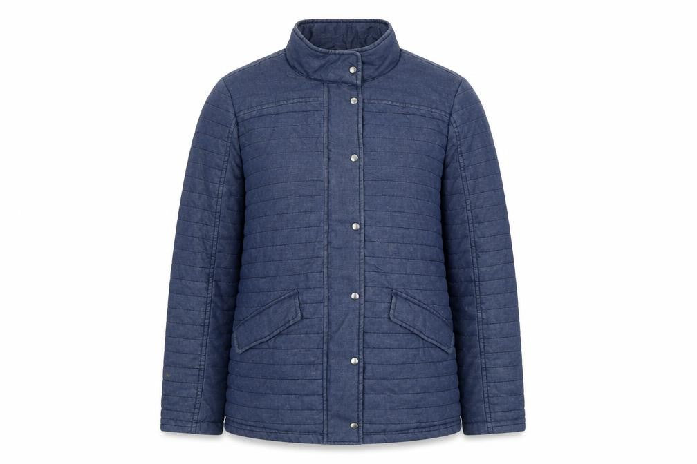 Captain Corolle Women's Blue Quilted Cotton Jacket Size 14