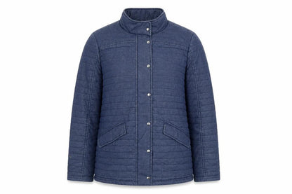 Captain Corolle Women's Blue Quilted Cotton Jacket Size 14
