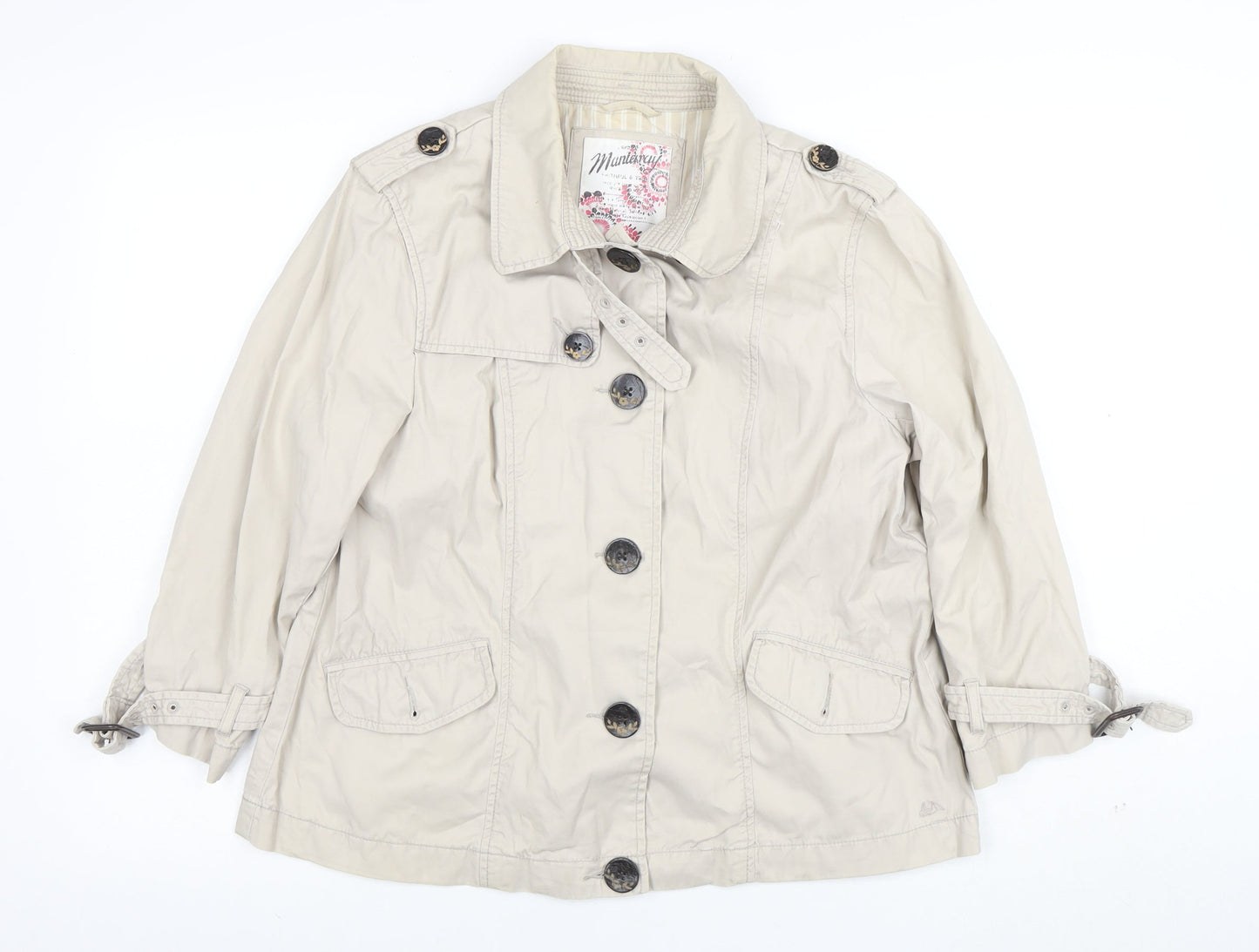 Monterey Women’s Beige Cotton Trench Jacket Size 14