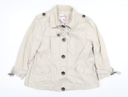 Monterey Women’s Beige Cotton Trench Jacket Size 14