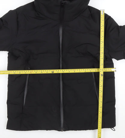 Uniqlo Women's Black Puffer Jacket S Hooded Windproof Winter Coat