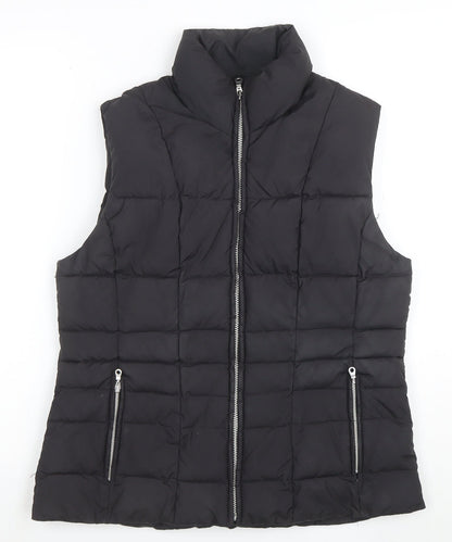 Hobbs Womens Black Size 12 Puffer Gilet Waistcoat Quilted Zip Vest