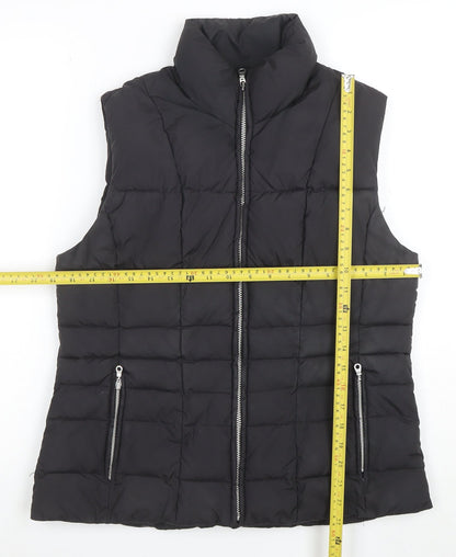 Hobbs Womens Black Size 12 Puffer Gilet Waistcoat Quilted Zip Vest