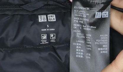 Uniqlo Women Black Lightweight Down Puffer Jacket Size S