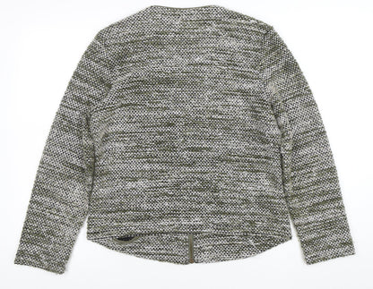 Via Appia Women Green Knit Full Zip Cardigan Size 14 Classic Style