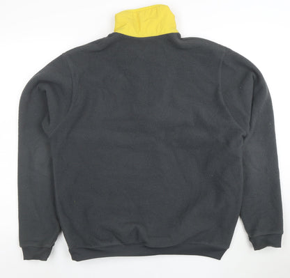 adidas Men's Black & Yellow Fleece 1/4 Zip Sweatshirt Size M