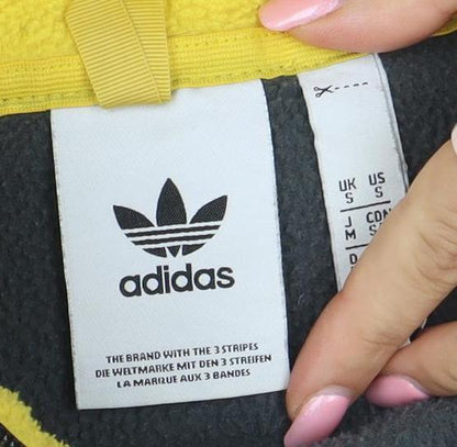 adidas Men's Black & Yellow Fleece 1/4 Zip Sweatshirt Size M