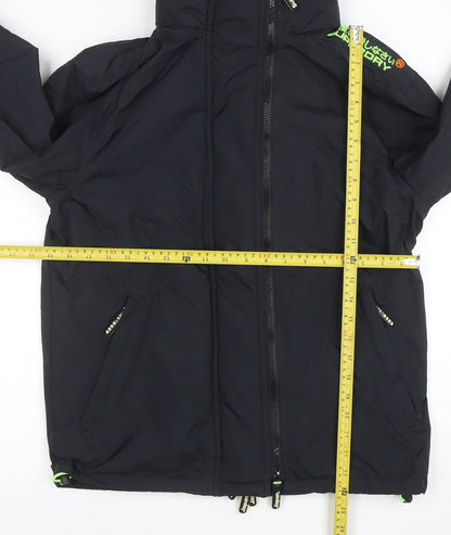 Superdry Men's Black Medium Windcheater Jacket Windproof Lined Zip Up