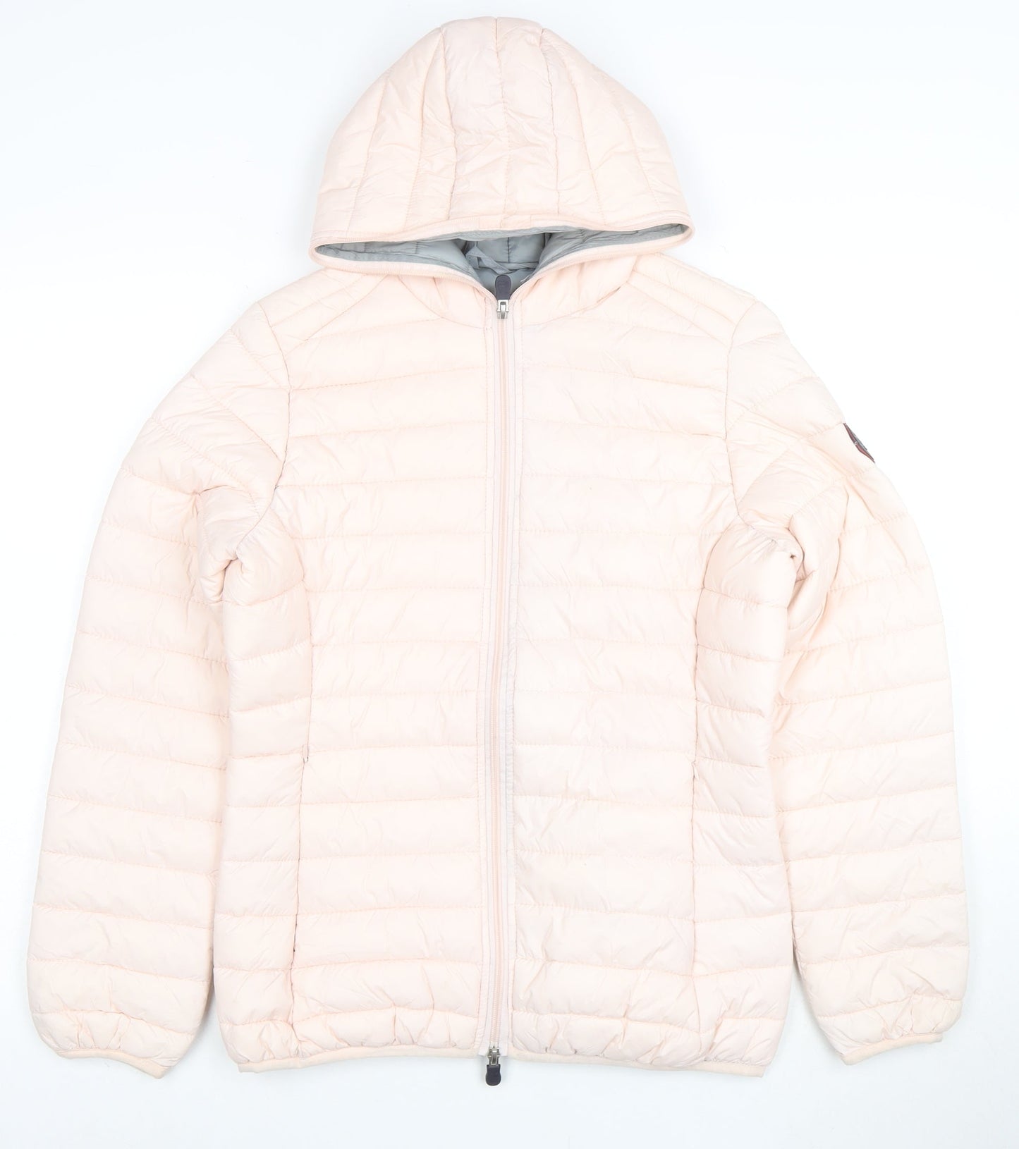 Geographical Norway Women's Pink Hooded Puffer Jacket Size 14