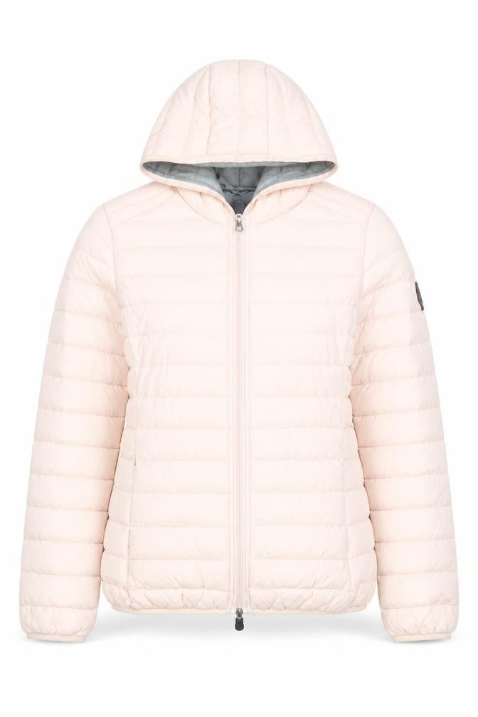 Geographical Norway Women's Pink Hooded Puffer Jacket Size 14