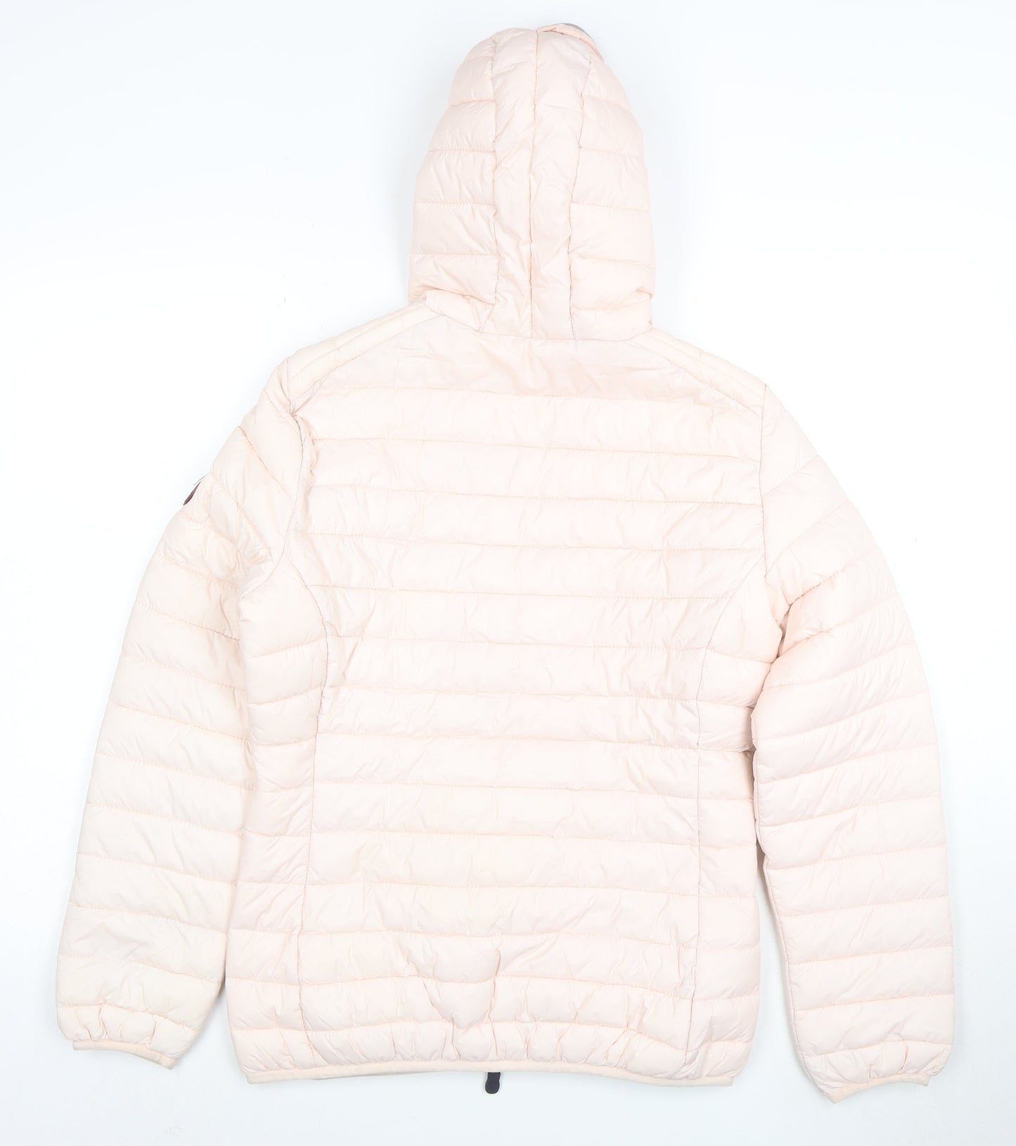 Geographical Norway Women's Pink Hooded Puffer Jacket Size 14