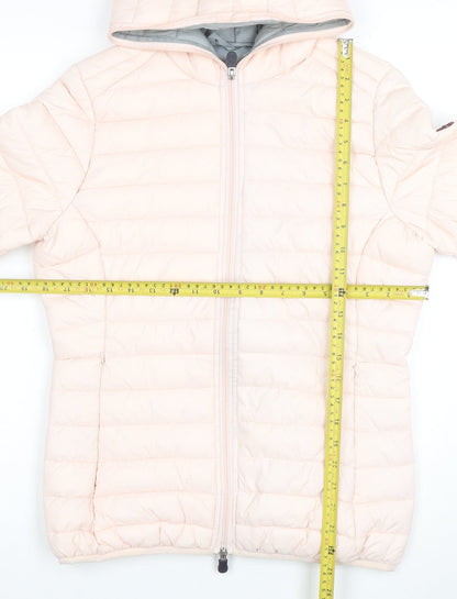Geographical Norway Women's Pink Hooded Puffer Jacket Size 14