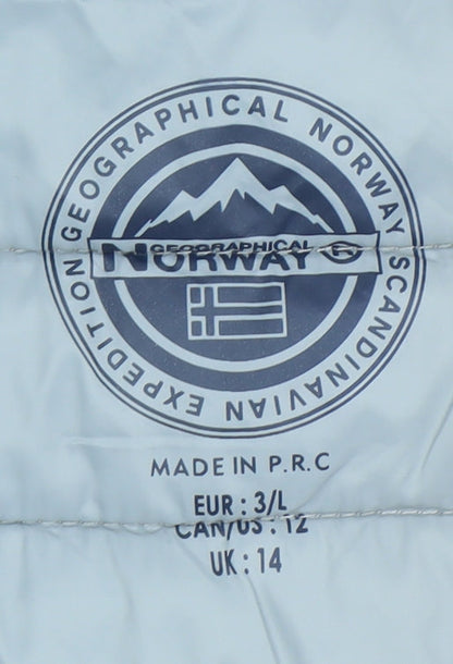 Geographical Norway Women's Pink Hooded Puffer Jacket Size 14