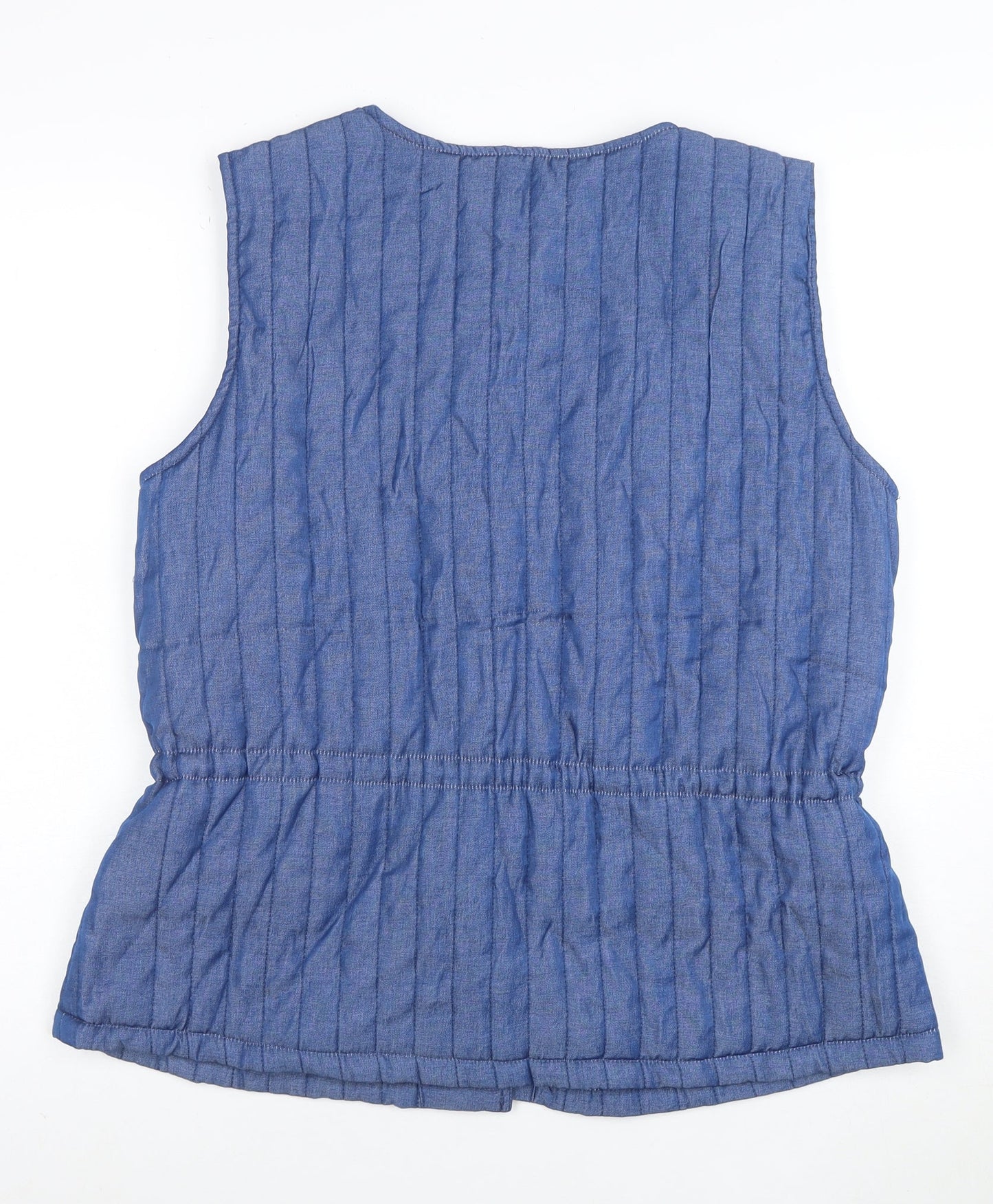 Vero Moda Women Blue Quilted Sleeveless Waistcoat L